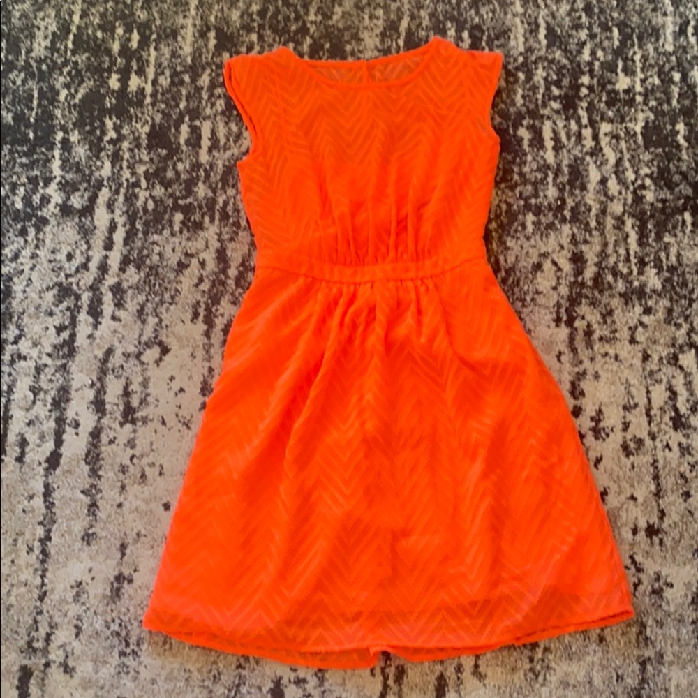 JCrew neon orange dress